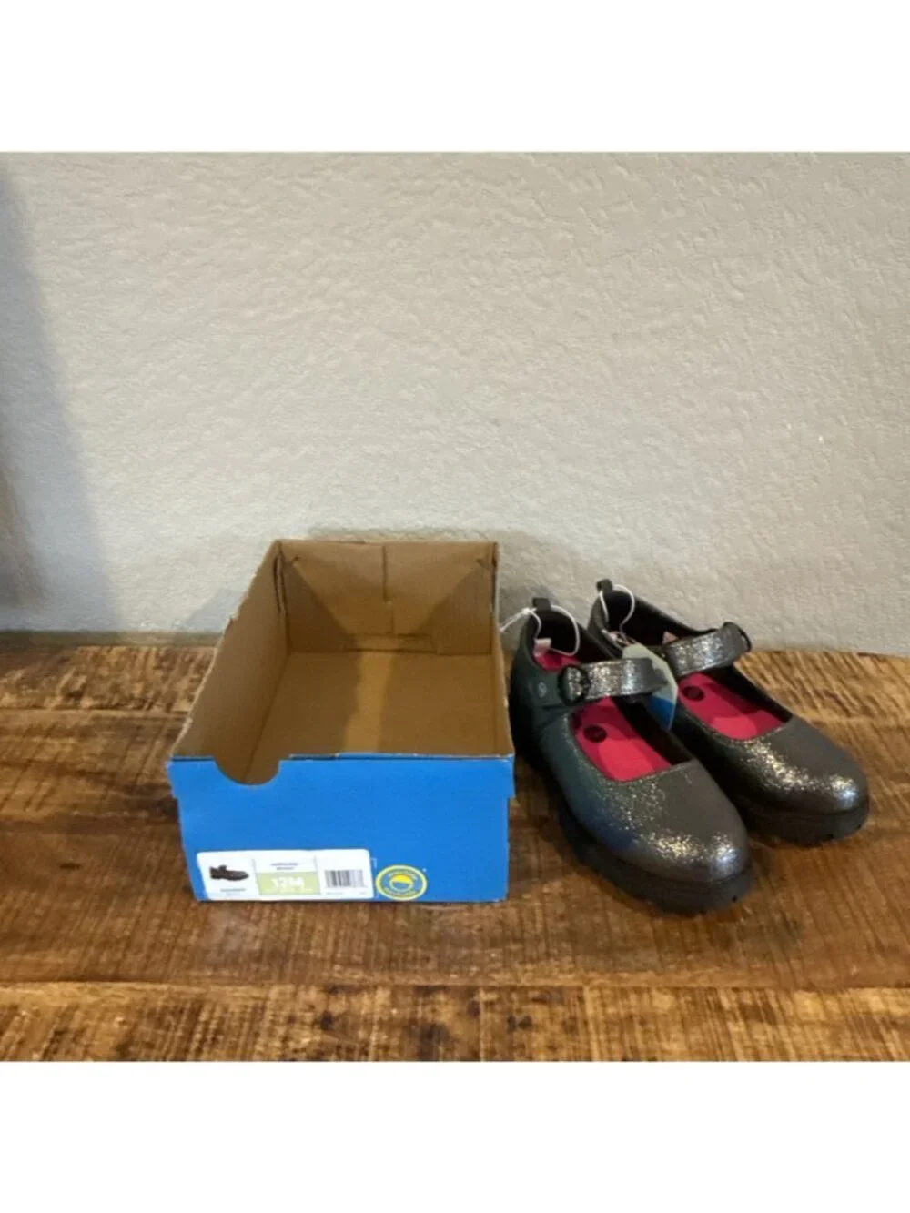 Stride Rite Little Kid Wednesday Gray Sparkle Mary Jane Shoes Sz 12 M NIB Pewter